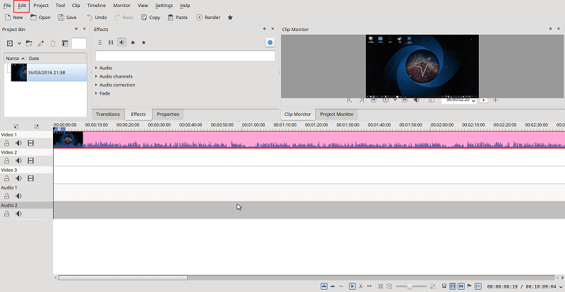 Éditeur vidéo Kdenlive MP4