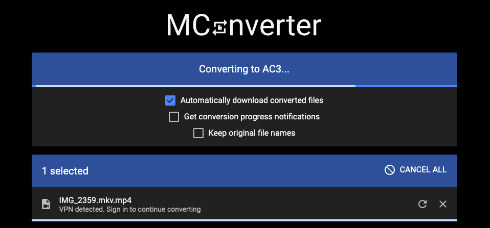 Convertir MKV en AC3 avec MConverter