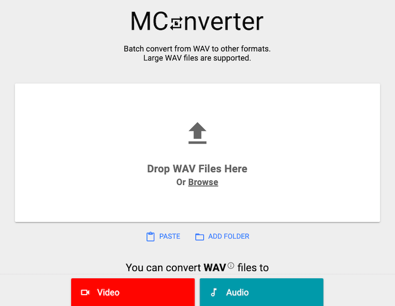 Convertir WAV en FLV sur MConverter.eu