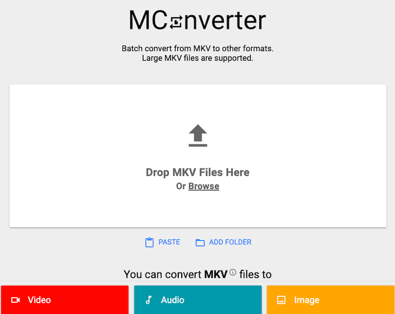 Convertir MKV en M4A en ligne via MConverter
