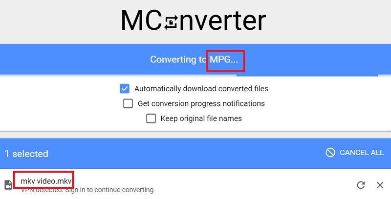 Transformez MKV en MPG avec Mconverter