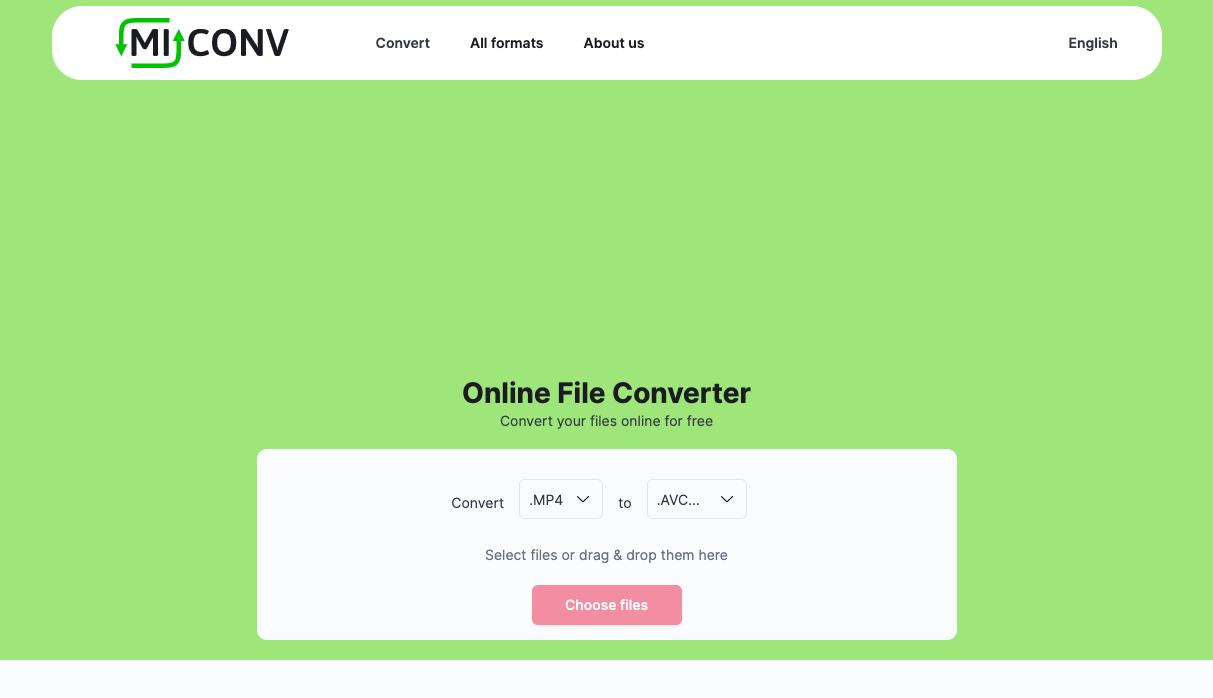 Convertir MP4 en AVC à l'aide de MiConv.com