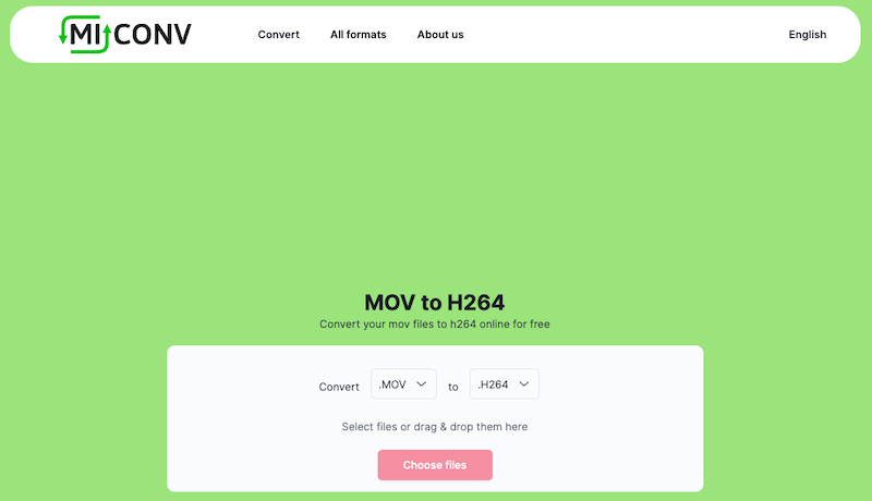 Convertir MOV en H.264 sur MiConv.com