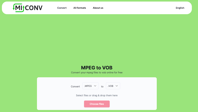 Convertir MPEG en VOB à MiConv. com