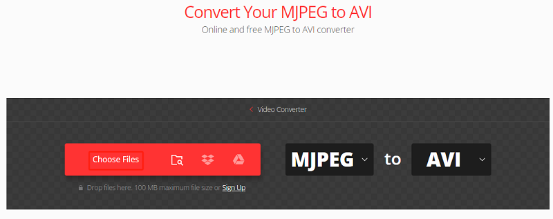 Convertissez MJPEG en AVI avec Convertio