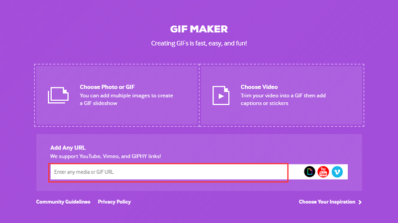 Convertir MP4 en GIF avec Giphy GIF Maker