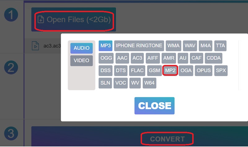Convertir AC3 en MP2 en ligne