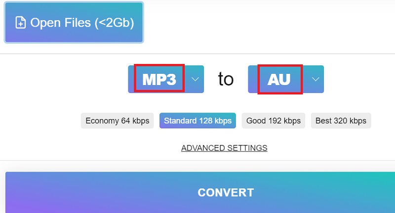 Convertir facilement MP3 en AU