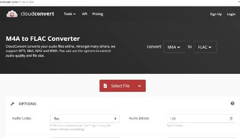Gratuit pour convertir M4A en FLAC en ligne
