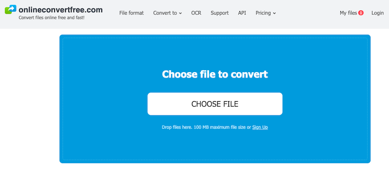 Visitez OnlineConvertFree.com pour convertir M3TS en MP4