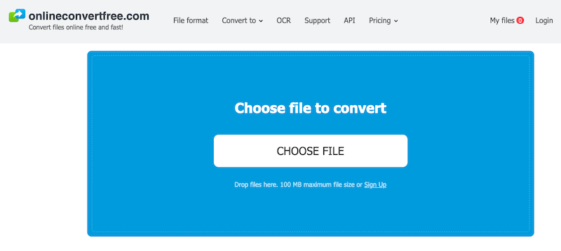 Convertir OGG en AVI sur Onlineconvertfree.com