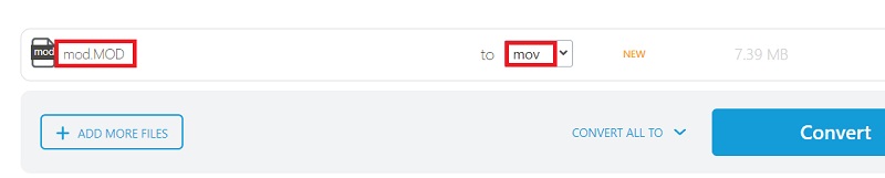 Faire rapidement MOD en MOV