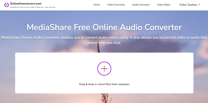 Convertir AVI en M4A via OnlineFreeConvert.com