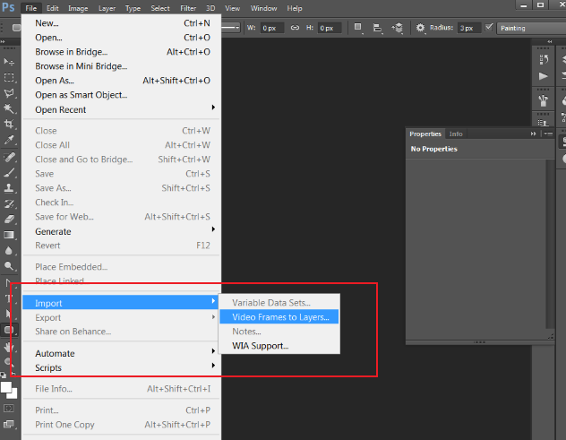 Convertir GIF en MP4 avec Photoshop