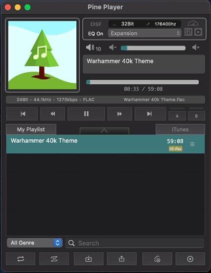Utilisez Pine Player pour lire FLAC sur Mac