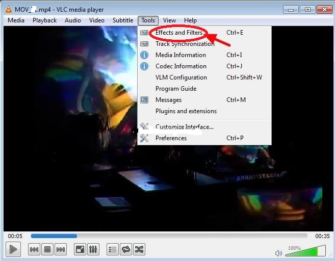 Faire pivoter le fichier MOV avec VLC