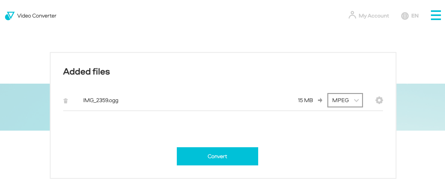 Convertir OGG en MPEG avec Videoconverter.com