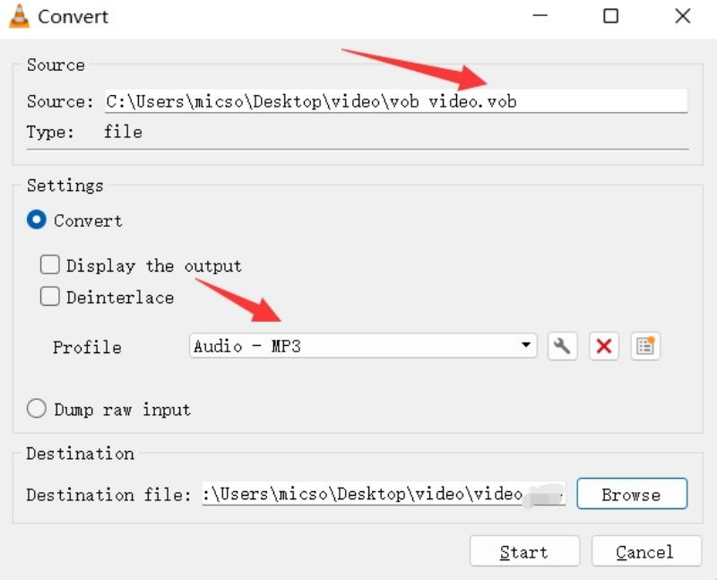 Ajouter des fichiers VOB et les convertir en MP3