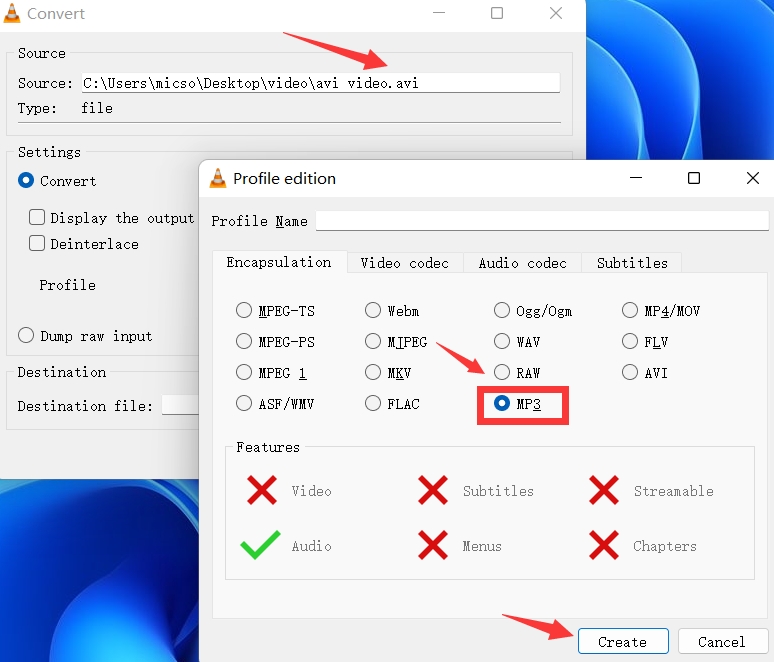 Transférer AVI en MP3 avec VLC Media Player