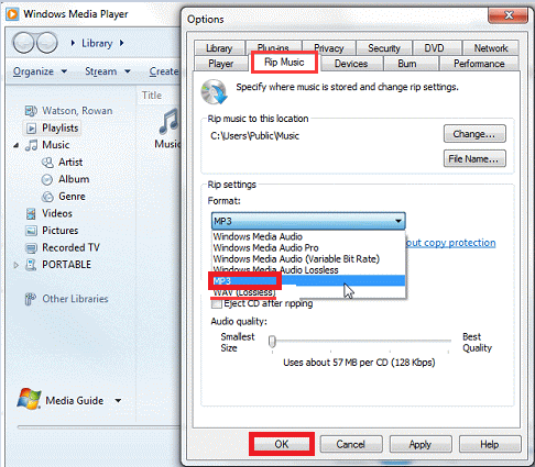 Convertir MKV en MP3 à l'aide du lecteur Windows Media