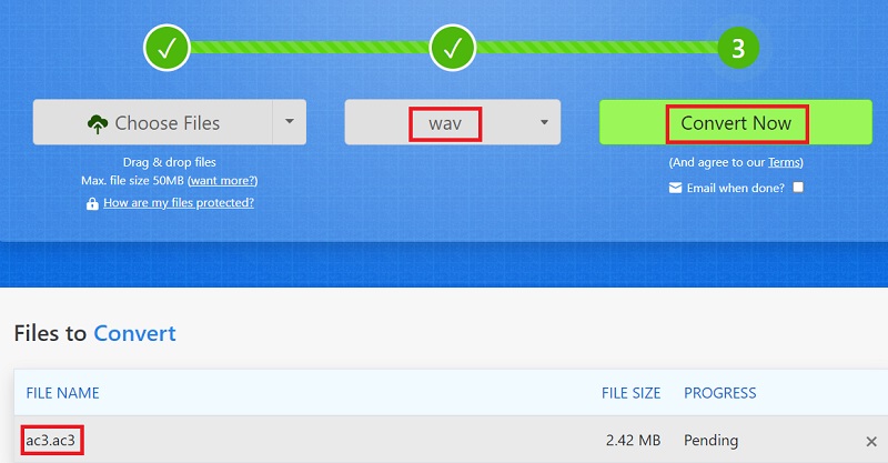 Transformer un fichier AC3 en format WAV en ligne