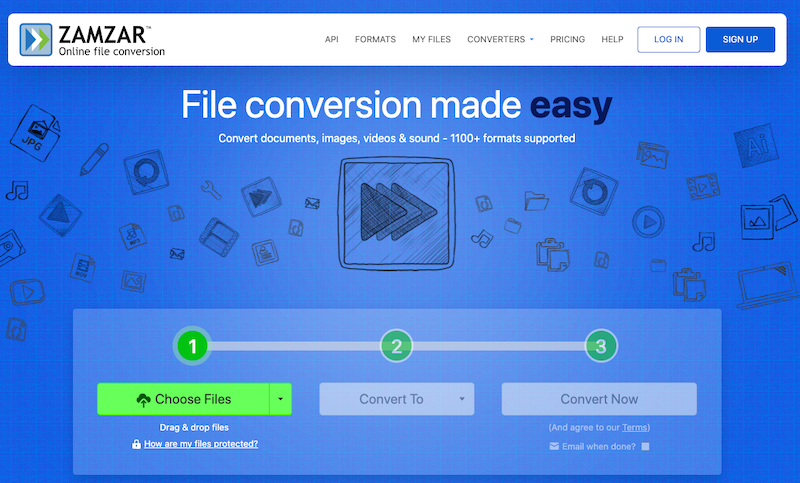 Convertir M3TS en MP4 en ligne via ZamZar.com