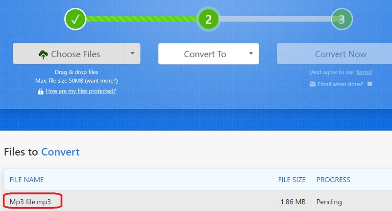 Transformez MP3 en M4V avec Zamzar