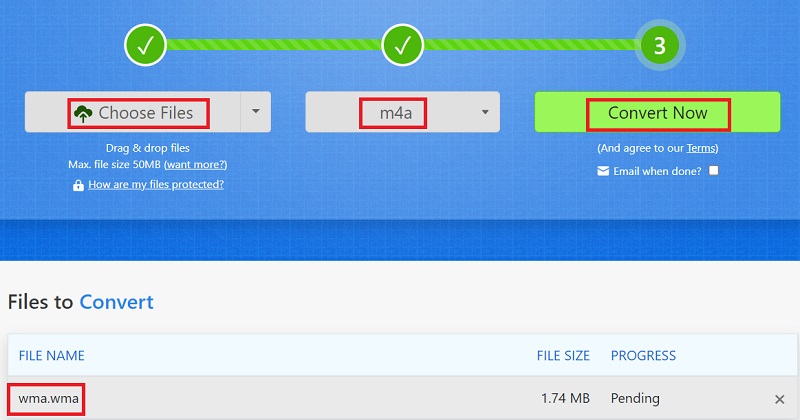 Convertir WMA en M4A en ligne gratuitement