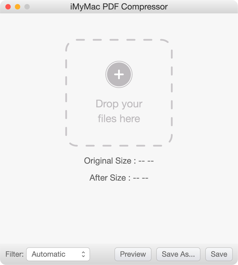 Faites glisser un fichier PDF vers iMyMac PDF Compressor